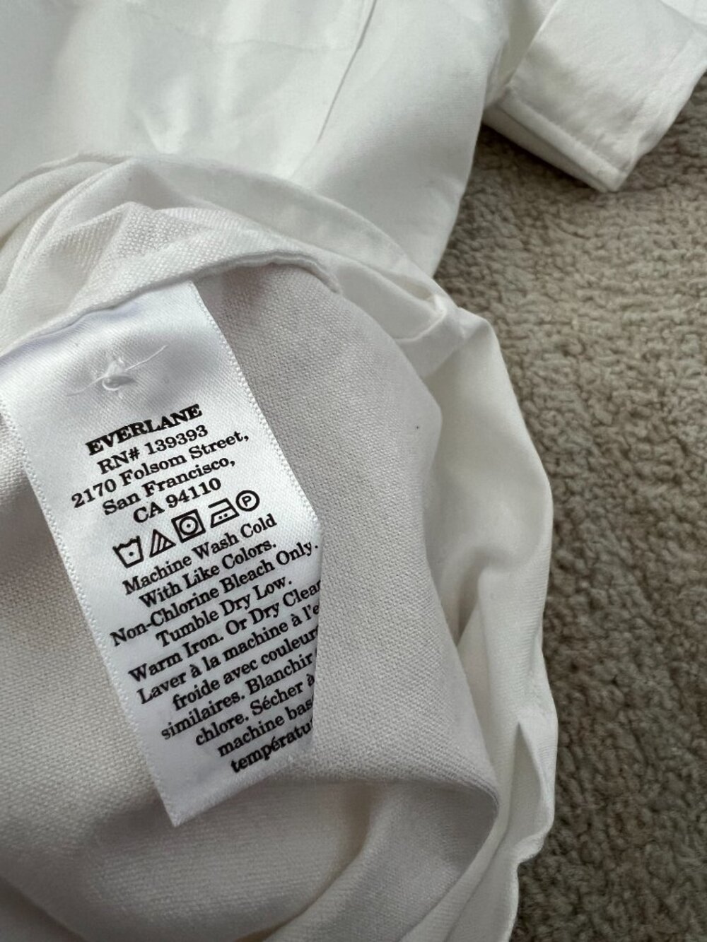 NWT Everlane Oxford Short Sleeve Shirt Dress M White Cotton Summer - Picture 9 of 10